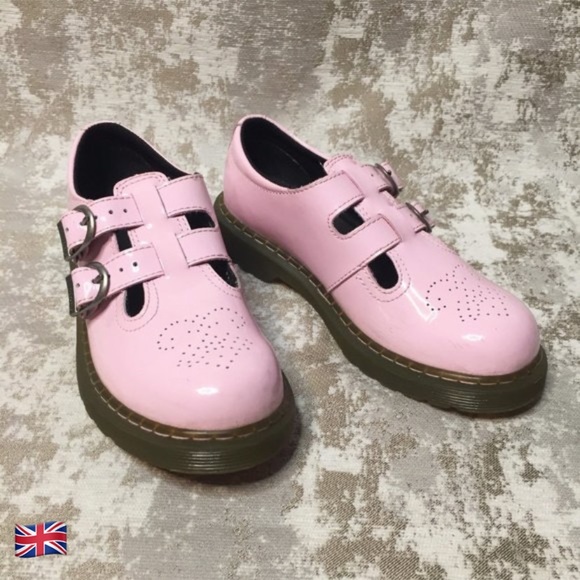 Dr. Martens Shoes - Dr. Martens 8065 Pink Patent Leather Mary Janes